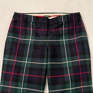 J. Crew city fit green and navy tartan dress pants size 2